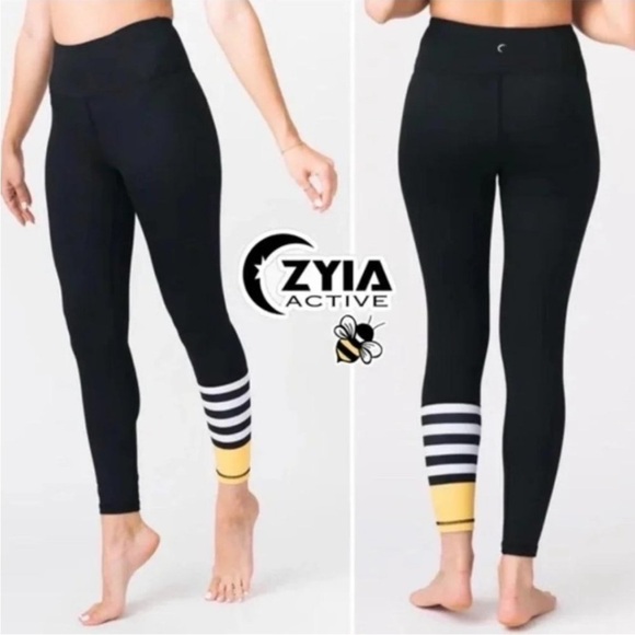 Sz4 Zyia Active Bumblebee Light N Tight 7/8 Hi Rise Tights NWOT Condition - Picture 1 of 9